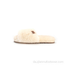 Shearling Slides Round Open Toe Slippers